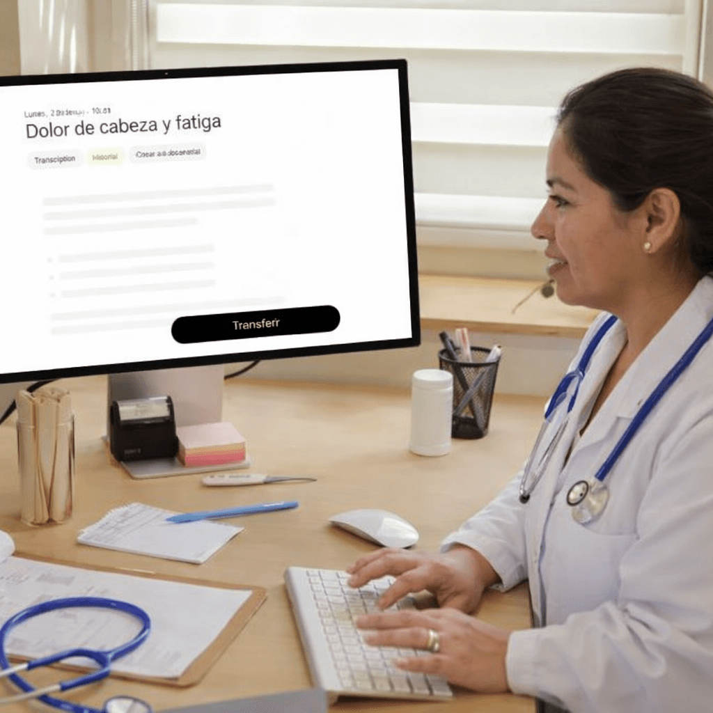 Clinician transferring the note to the electronic health record with DeepClinic Copilot